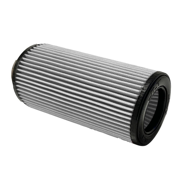 Dry extendable filter JLT Intake Replacement Filter 4" x 12" with a black top designed for a vehicle intake system.