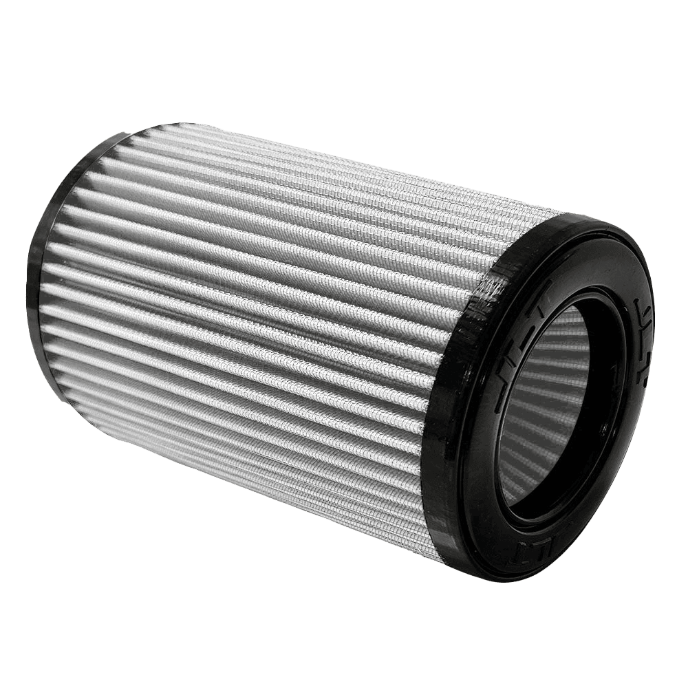 A white Dry extendable JLT Intake Replacement Filter 4