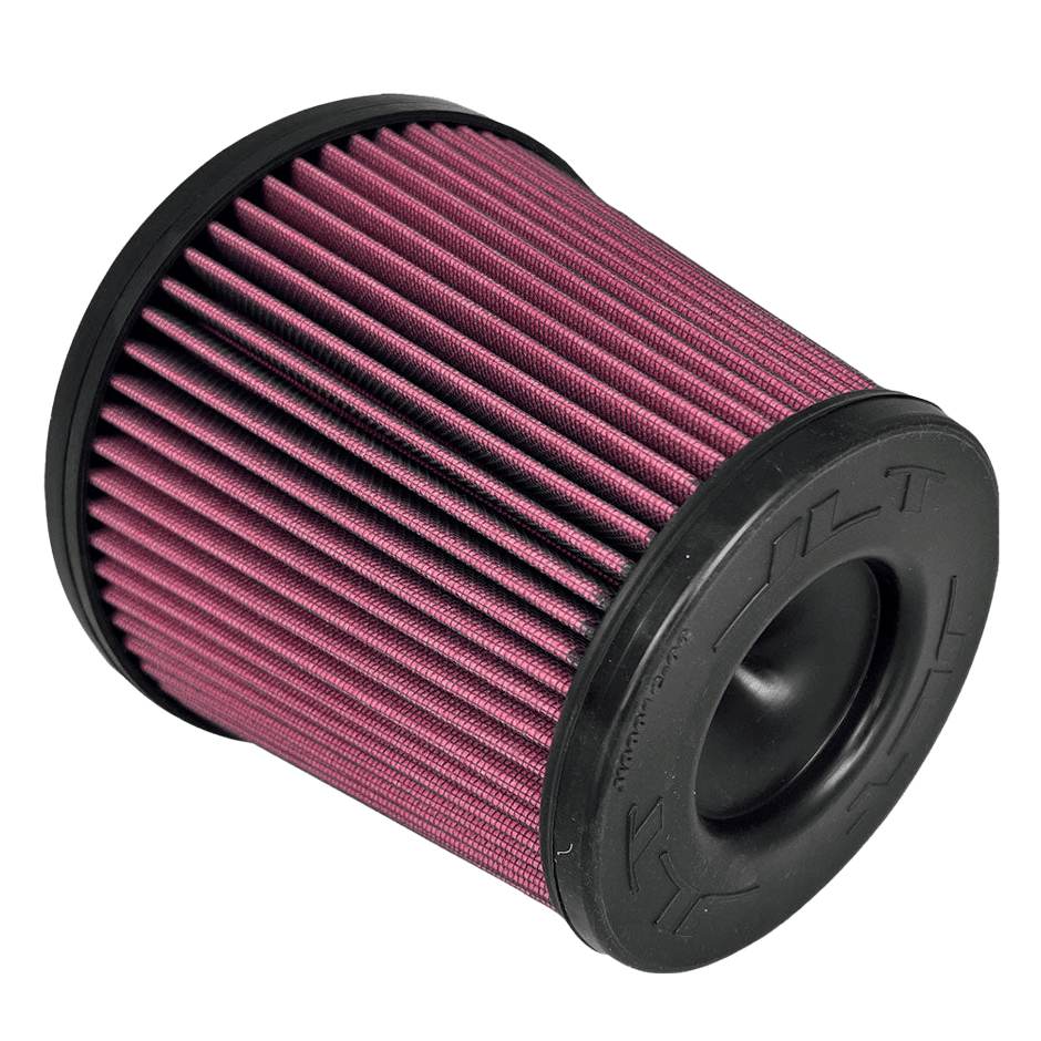 A black and red JLT Intake Replacement Filter 5" x 7