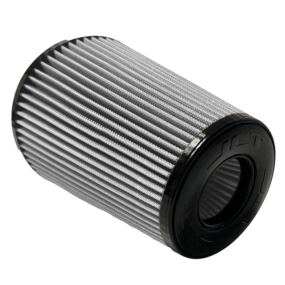 A white Dry Extendable  JLT Intake Replacement Filter 6