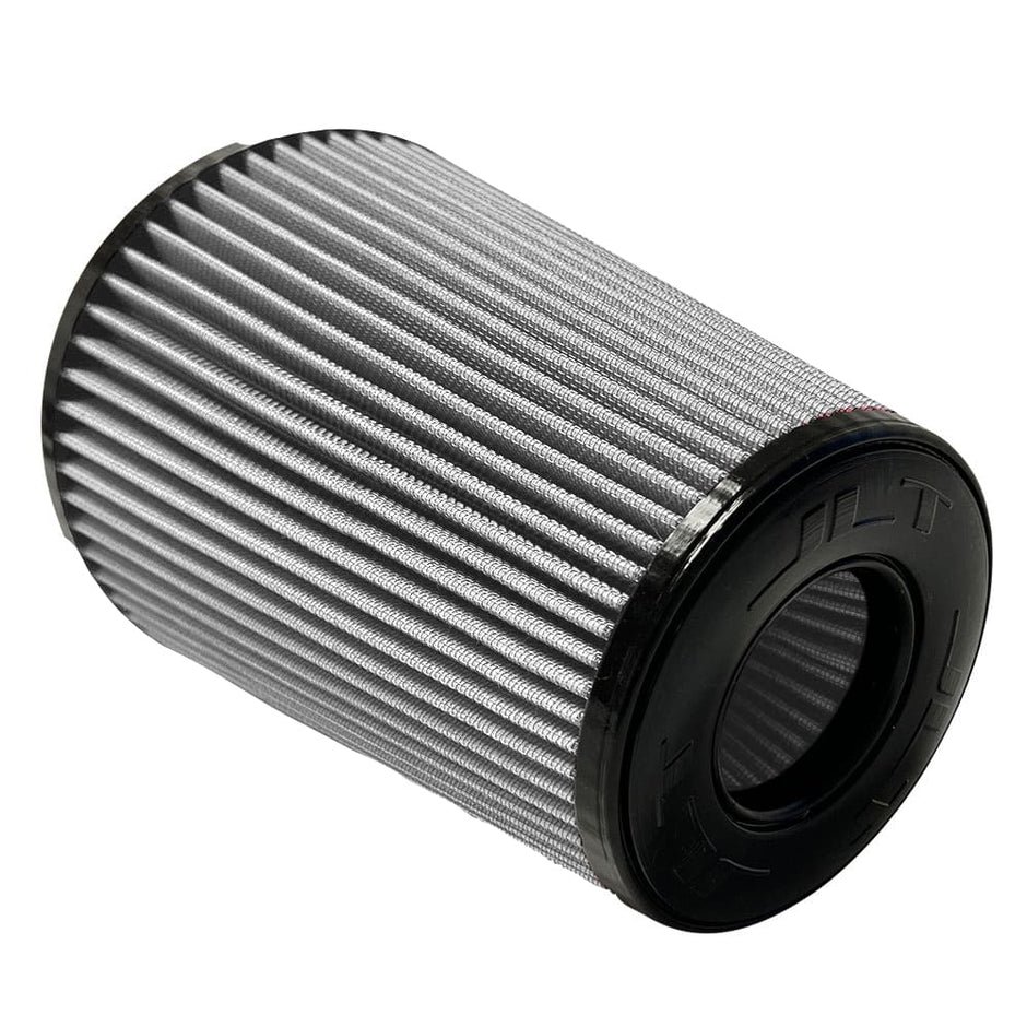 A white Dry Extendable  JLT Intake Replacement Filter 6