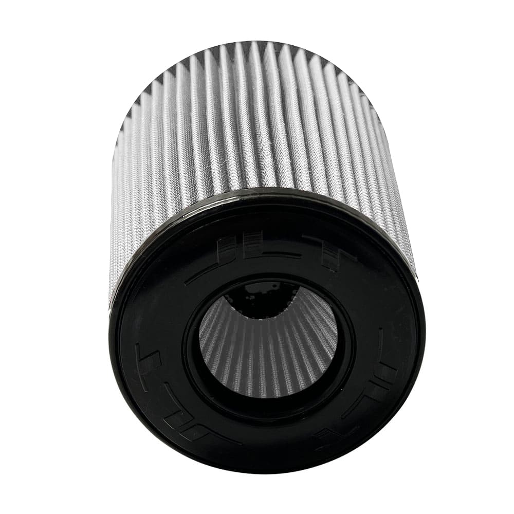 A white Dry Extendable  JLT Intake Replacement Filter 6