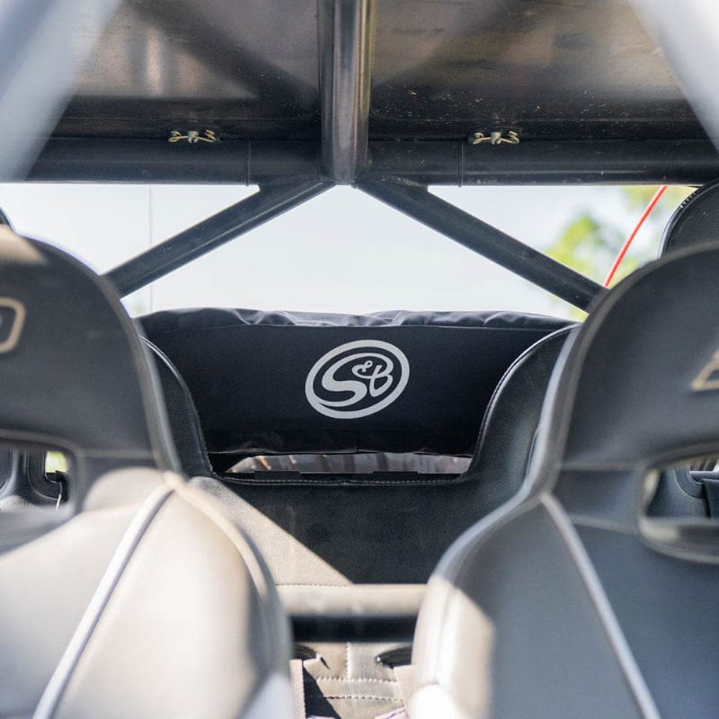 Close-up S&B Protective Cover for Particle Separator 2 installed in a car