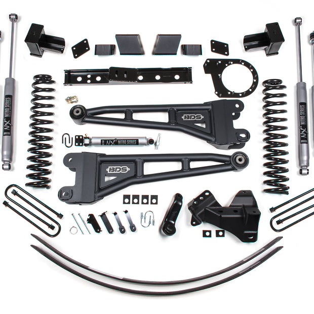 2017-2019 Ford F250/350 6" Radius Arm Suspension System 2 Leaf - Rear Block - Fo