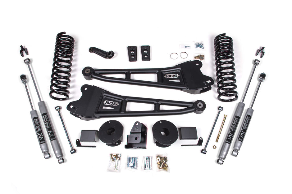 14-18 Ram 2500 4" Radius Arm Gas - Rear Air Ride - NX2 Shocks