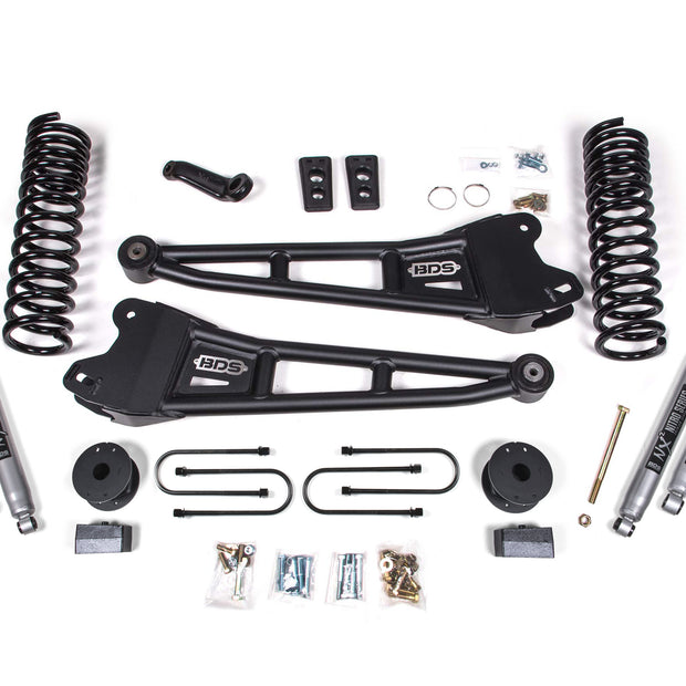 2013-2018 Ram 3500 4wd 4" Radius Arm Suspension Lift Kit  3" Rear  Block  Diesel