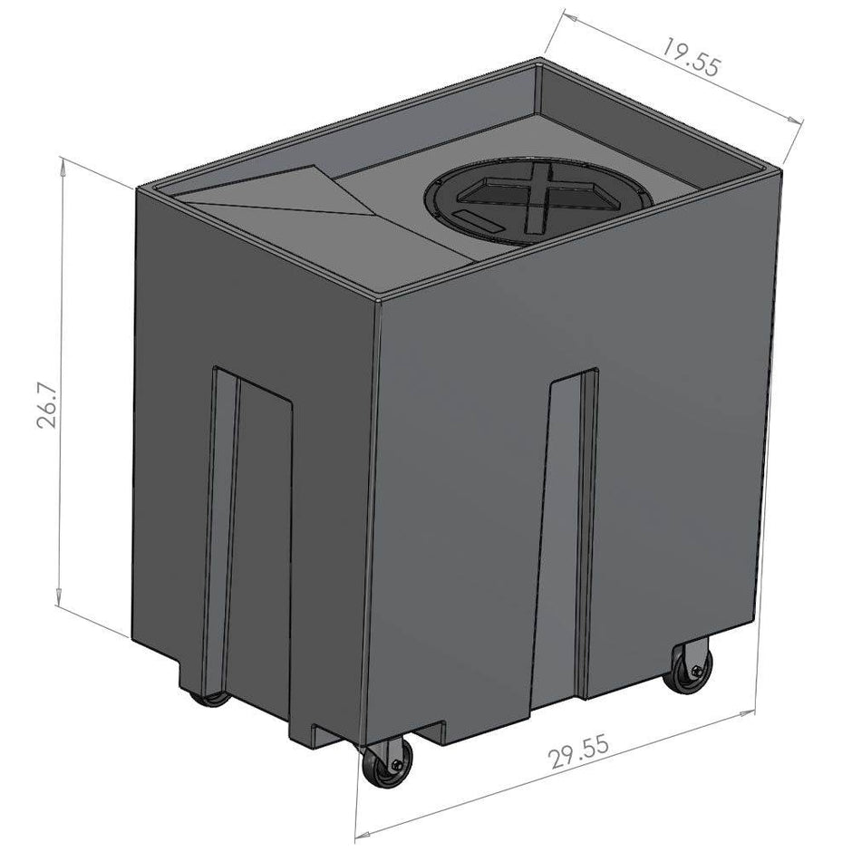56 Gallon Oil and Grease Containment Tank, with 4 Casters - S&B