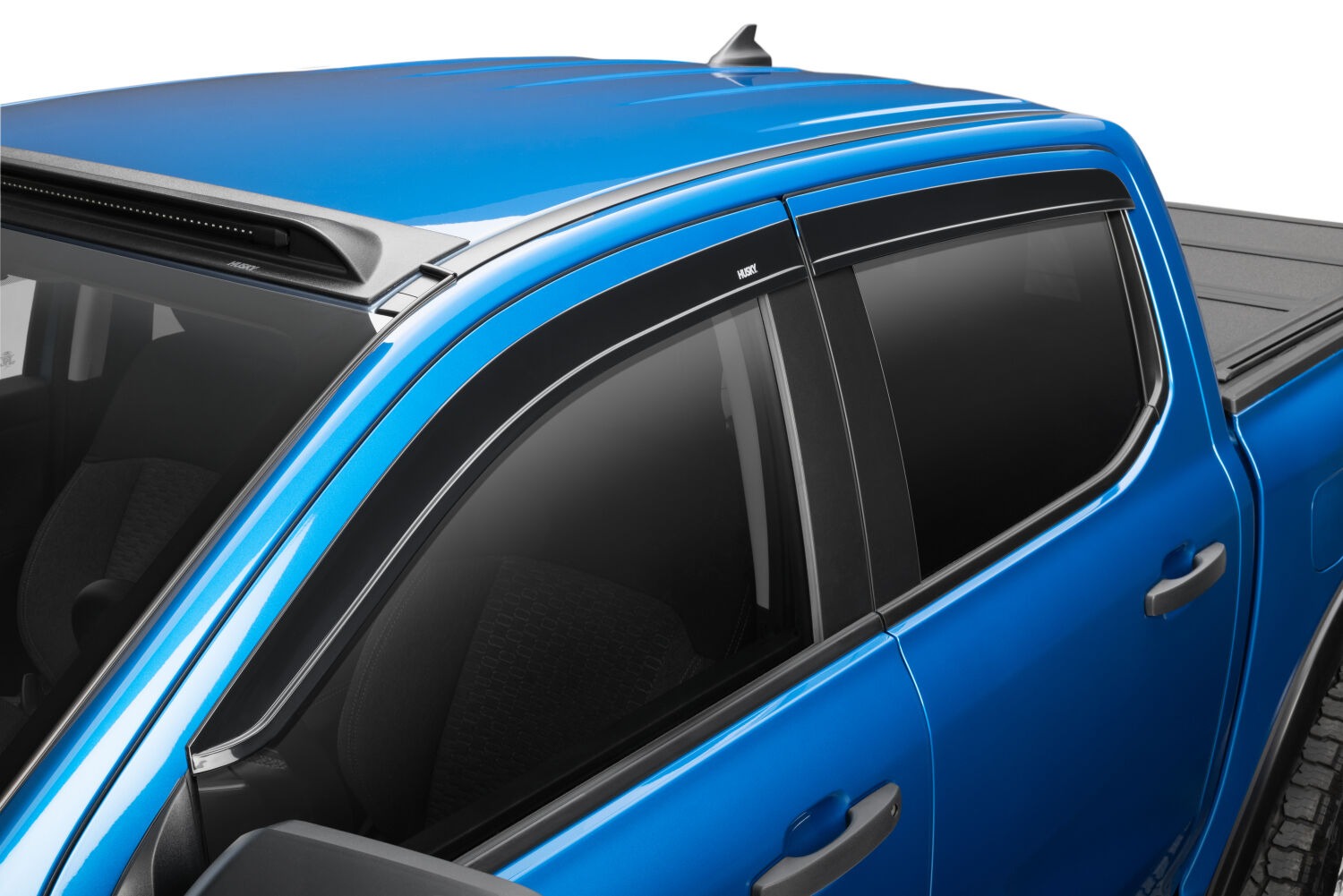 Husky Liners 2854070 Low Profile Dark Smoke Ventvisor Side Window Deflector 4-Piece Set For 2019-2023 Ford Ranger Crew Cab