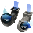 Diagram of how  the SB Intake Elbow for 2003-2007 Dodge Ram 2500, 3500 5.9L Diesel works against the Intake Elbow of other brands