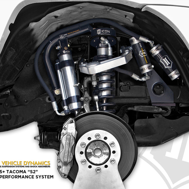 ICON 2007-2014 Toyota FJ Cruiser/2003-2024 Toyota 4Runner/2003-2009 Lexus GX470 0-3.5” Lift 2.5 VS Omega Bypass Remote Reservoir Front Secondary Shocks Pair